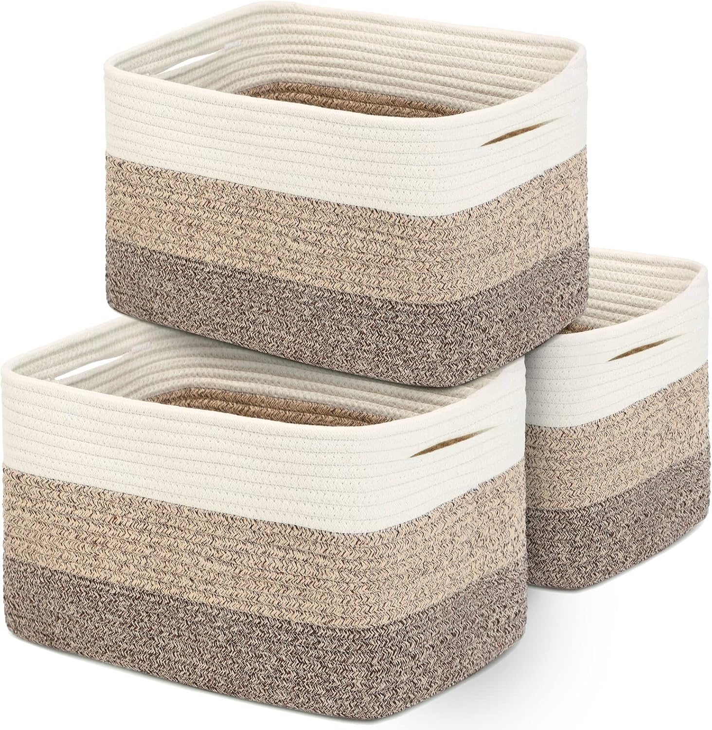 DOFASAYI Woven Baskets for Storage 3Pack Rope Storage