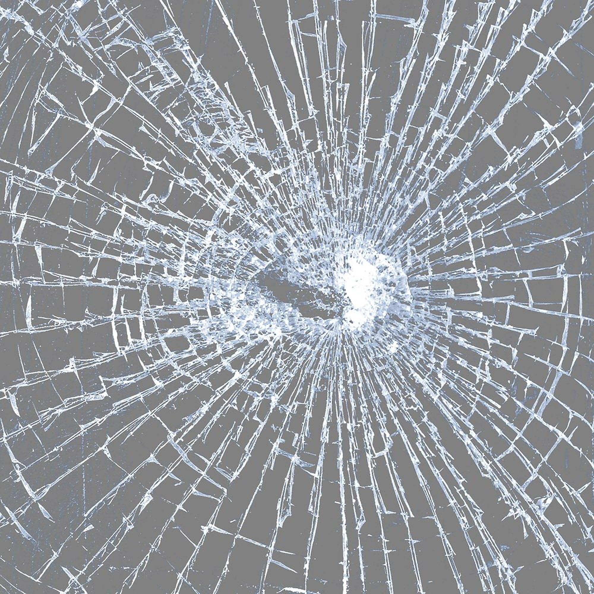 CafePress Broken Glass 2 Gray Sticker Square Bumper Sticker Car Decal