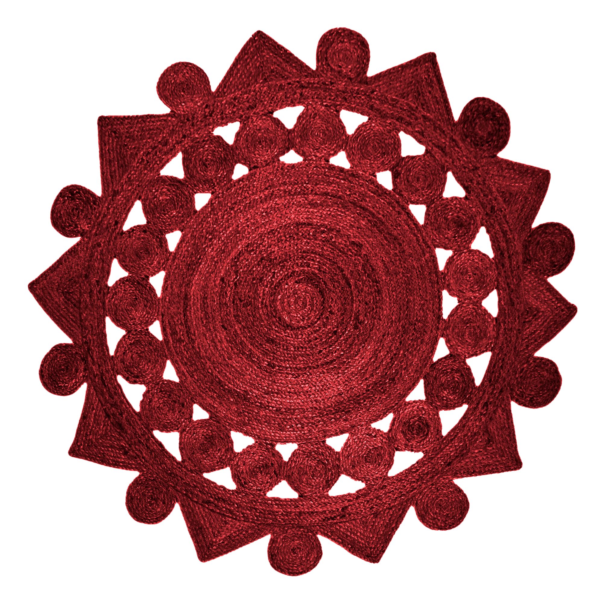 Tapis rond en jute tressé 2,4m grand tapis d'intérieur extérieur
