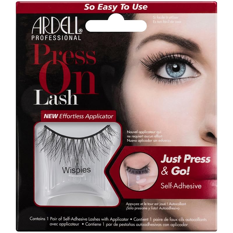 Cílios Postiços Autoadesivos Ardell Wispies, Aparência Natural, Sem Cola, Pacote com 1