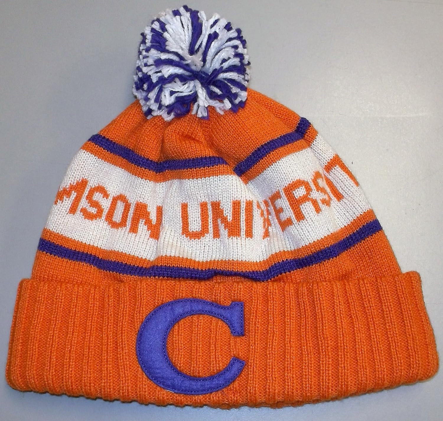 Amazon Com Clemson Tigers Adidas Originals Vault Super Cuffed Knit Hat Sports Fan Beanies Sports Outdoors