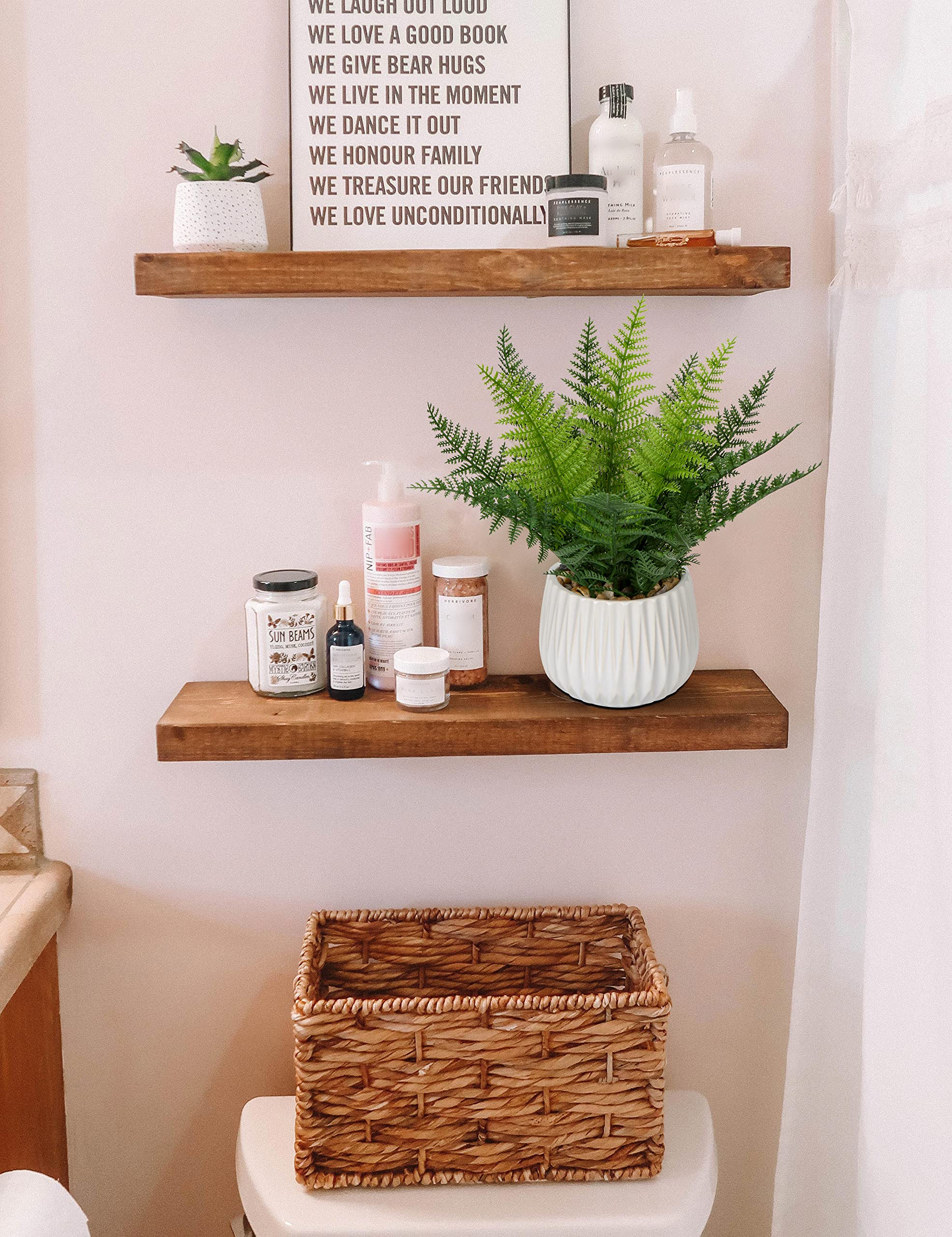 Piante finte da interno in vaso di ceramica, 32 cm, felce di Boston, pianta decorativa in vaso, pianta artificiale per casa, ufficio, bagno, camera da letto, scrivania, decorazione della stanza