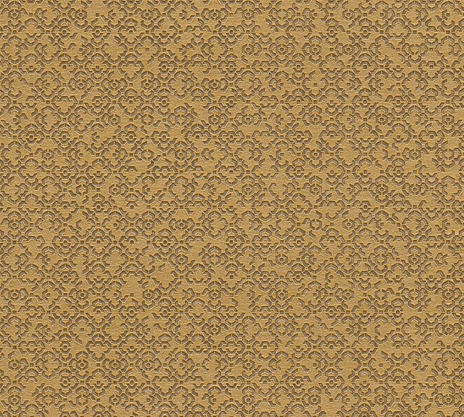 Livingwalls Geometric Wallpaper Metropolitan Stories 2 A.S. Création Non-Woven 10.05 m x 0.53 m Brown Yellow Metallic Made in Germany 378661 37866-1