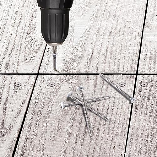 Miniatura 5 de Venforze Tornillos de madera de cabeza blanca, 100 piezas #6 x 1-12 pulgadas cabeza Phillips de acero inoxidable, tornillo de acero inoxidable 304,