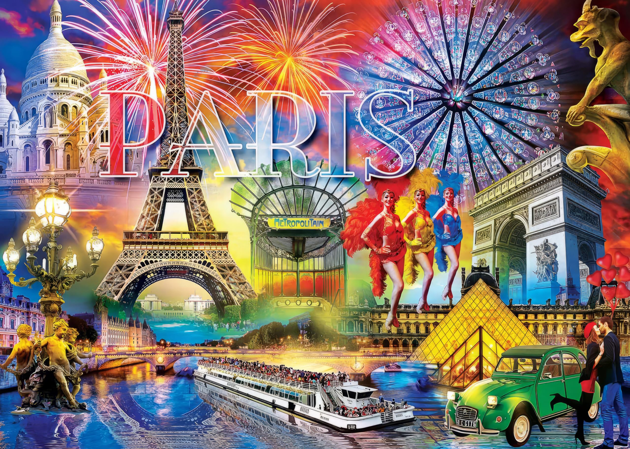 AveJoys Jigsaw Puzzles for Adults 1000 Piece Wonderful Paris 27.56 x 19.69 Inch Jigsaw Puzzle for Adults Educational Game 1000 Pieces Paris Puzzles for Adult