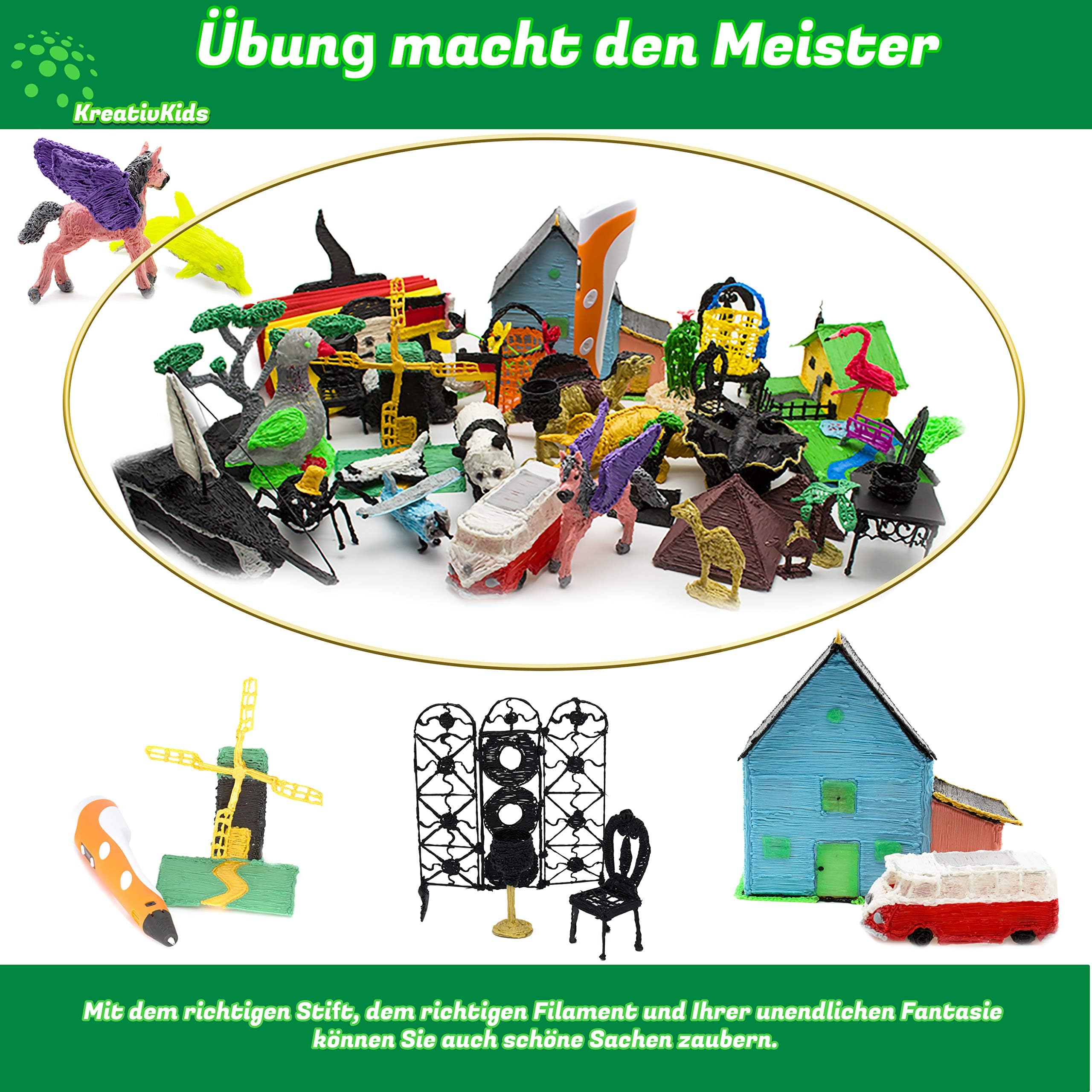 3D Stift neues Design 12 Farben PLA Filament. 3D Druck Stift mit LCD Bildschirm, für Kinder und Erwachsene.