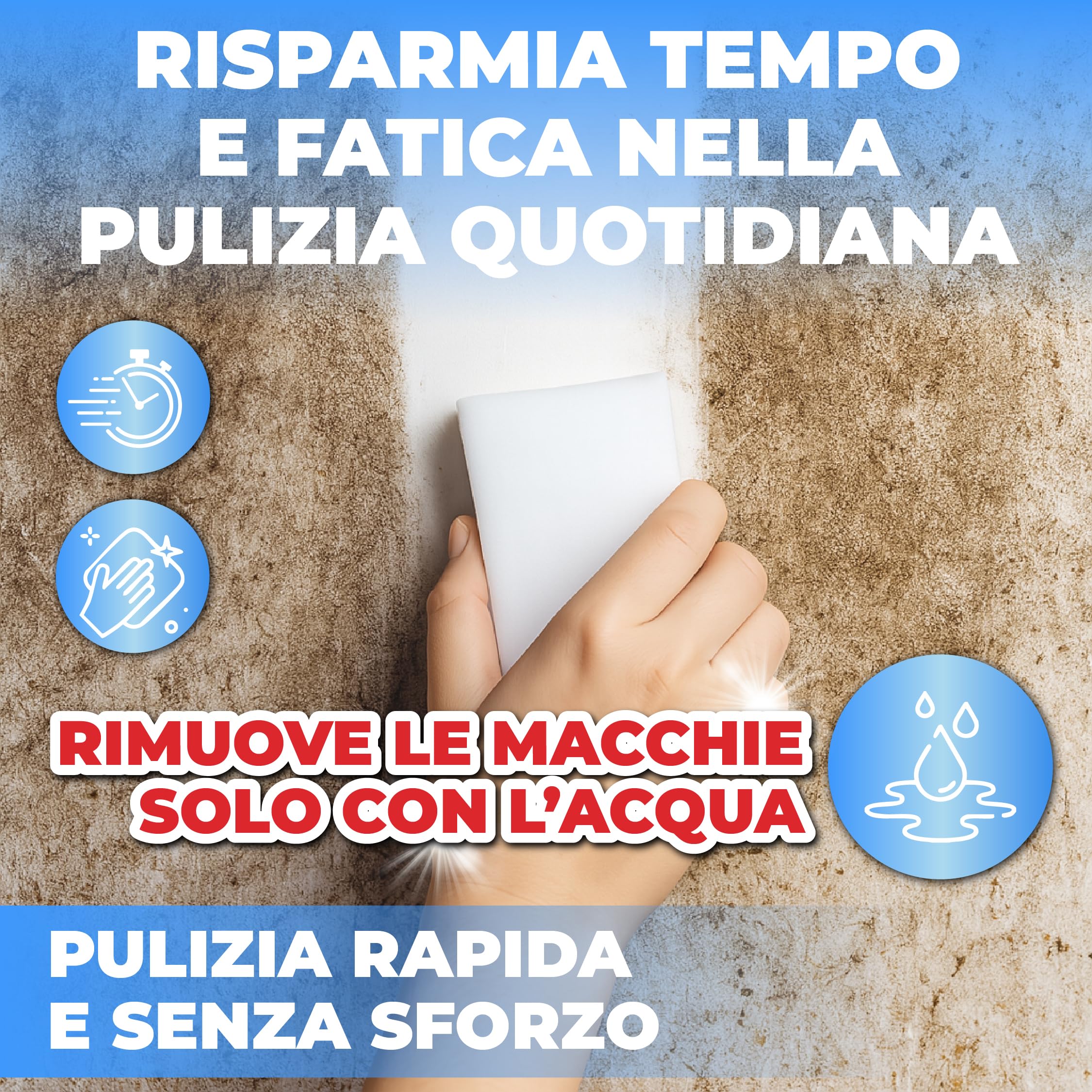 Gomma Magica 18 Pezzi – Spugna Magica Riutilizzabile, Pulizia Solo con Acqua Senza Prodotti Chimici – Ideale per Macchie su Muri, Cucina e Scarpe
