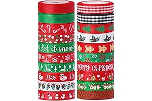 20 Rolls of Christmas Ribbon for Gift Wrapping, Decorations and Crafts