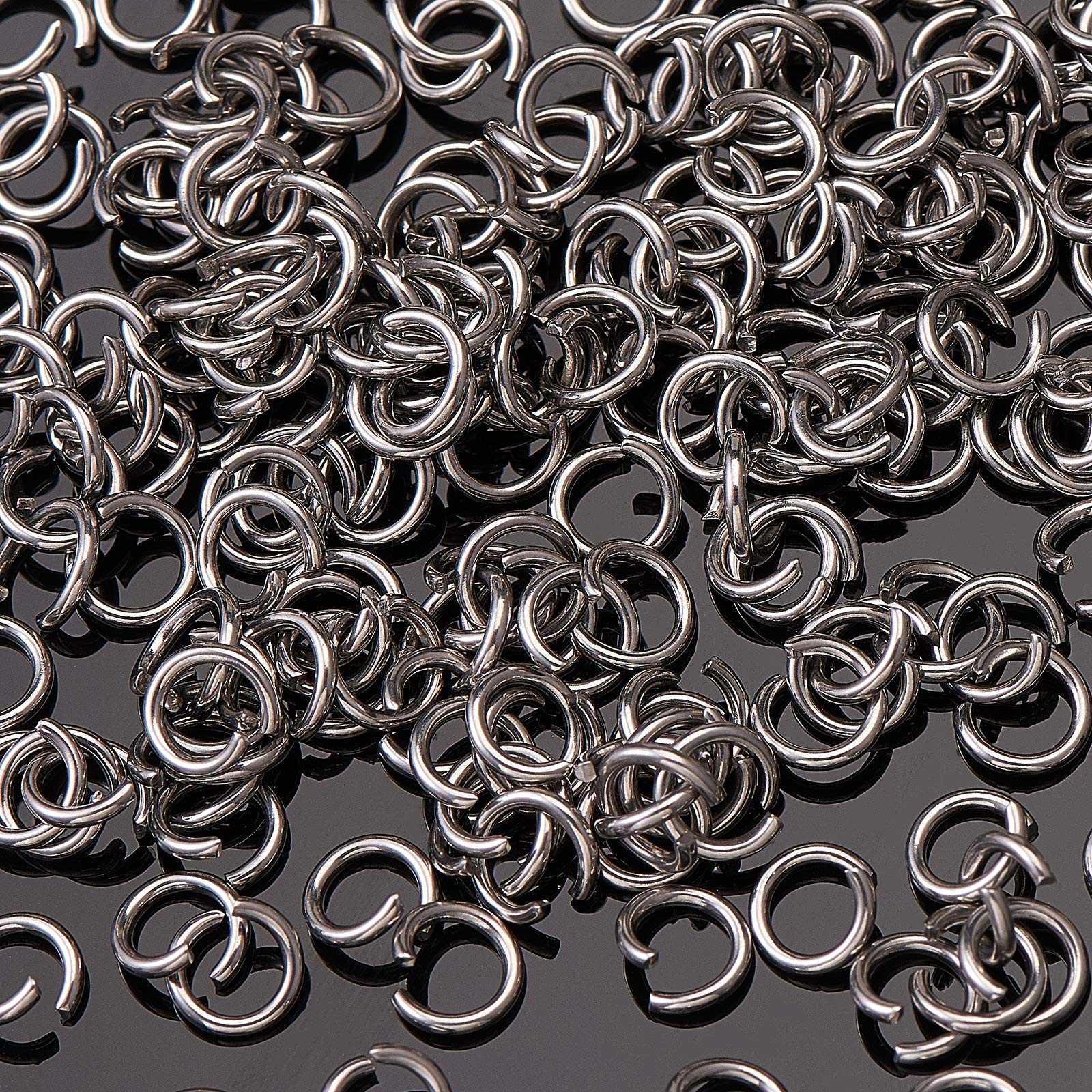DanLingJewelry 1000 anelli aperti in acciaio inox 304, calibro 19, 7 mm