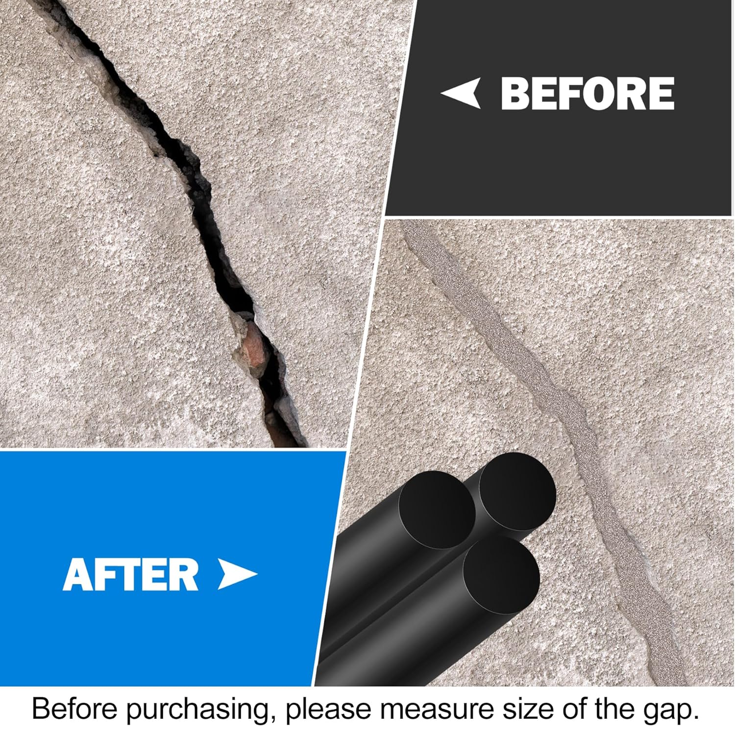 MYFAMIREA 20FT Backer Rod 1/4 Inch EPDM Rubber Caulk Saver Weather Strip Seal Concrete Expansion Joint Filler for Gaps and Joints, Black