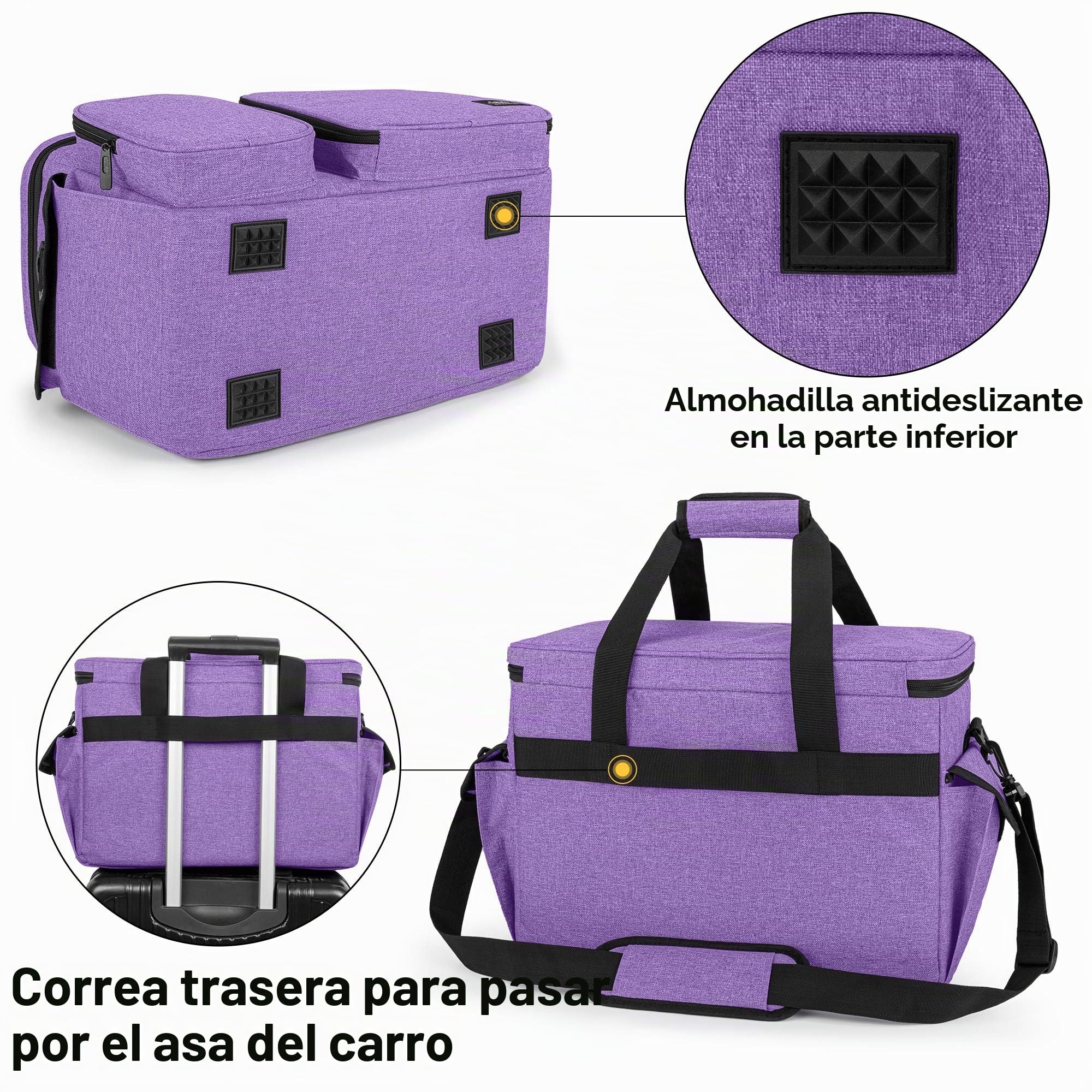 CURMIO Bolsa para Máquina Coser, Funda de Viaje para Máquina Coser, Maleta de Máquina Coser con Bottom Duro, Adecuado de la mayoría de Máquina de Coser Universales, Morado (Sóla Bolsa)