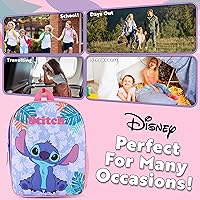 Vista 4 de Disney Mochilas Stitch para niñas, mochila Elsa Minnie Mouse, Azul (Stitch)