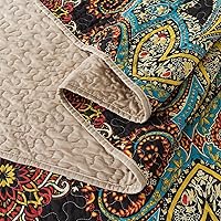 Vista 6 de HoneiLife Juego de edredón tamaño individual – Colchas de algodón de 3 piezas con estampado de cachemira, colcha ligera, juego de ropa de cama Café