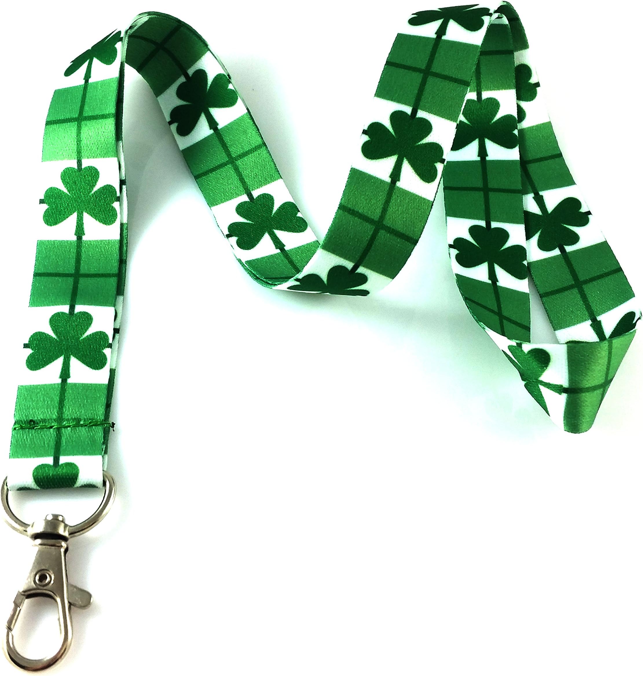 Clover or Shamrock St. Patrick's Day Print Lanyard Key Chain Id Badge Holder