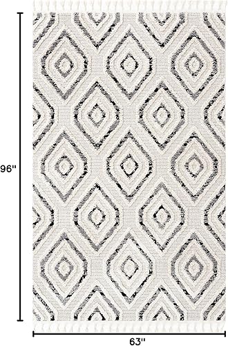 Miniatura 2 de Unique Loom Cherokee Collection - Gatlinburg (rectangular 5 pies 3 pulgadas x 8 pies 0 pulgadas, color blanco y negro)