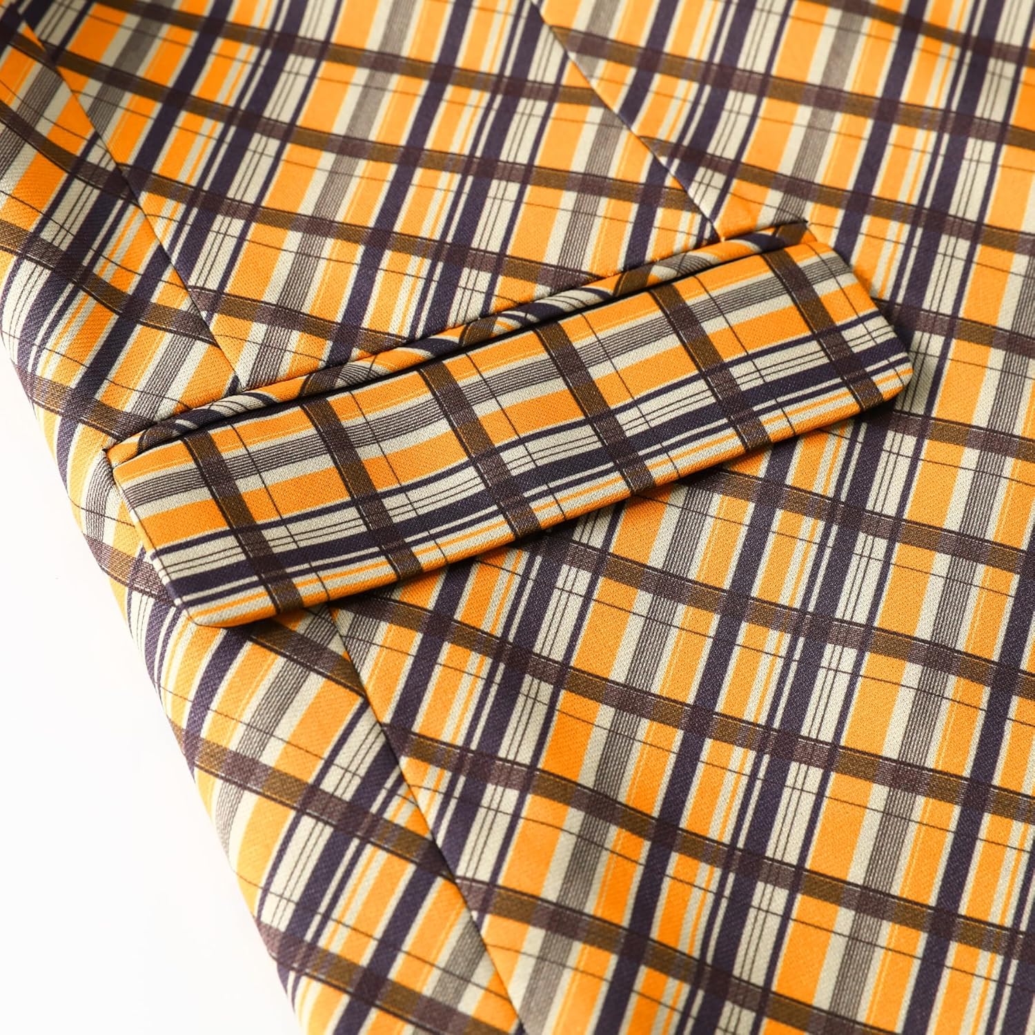 Cloudstyle Mens 3 Piece Slim fit Checked Suit Blue/Black Single Breasted Vintage Suits - Image 7