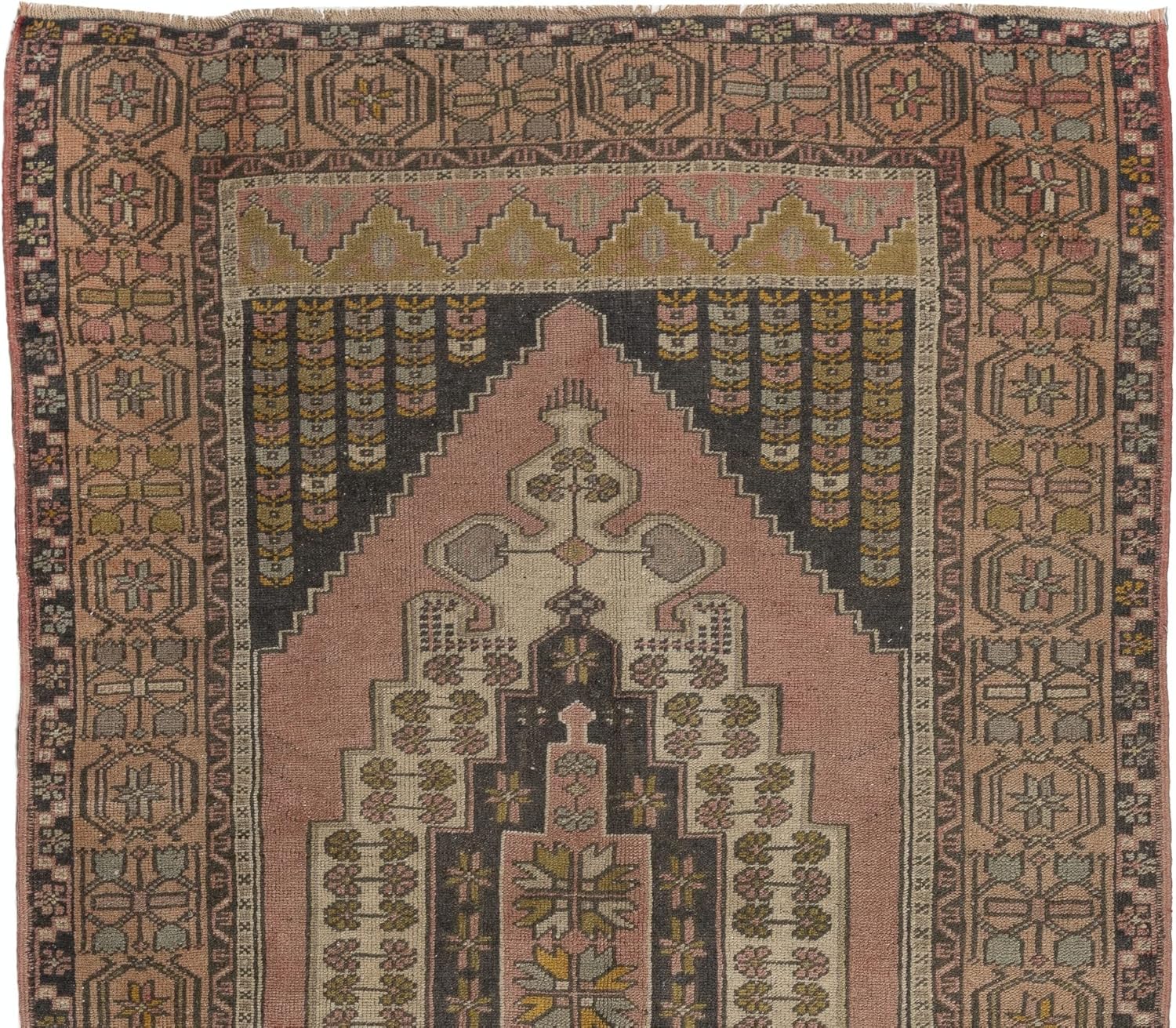 4.5x7.4 Ft Oriental Carpet from 1960s, Traditional Handmade Turkish Rug for Home & Office. C1380