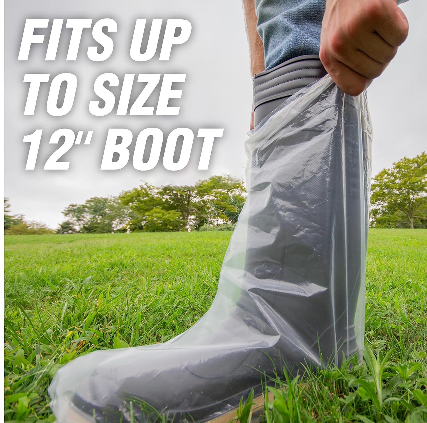 SHARPLEX 6 Mil Quick Tie Protective Boot Cover; for Farm Operations, Biosecurity and Barrier Protection, Box of 50 (25 Pairs), 16.5” Long, 20.5” High, XL