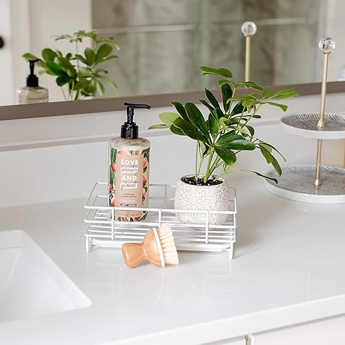 Miniatura 6 de Soporte de jabón de esponja para fregadero de cocina grande blanco bandeja de jabón organizador de fregadero