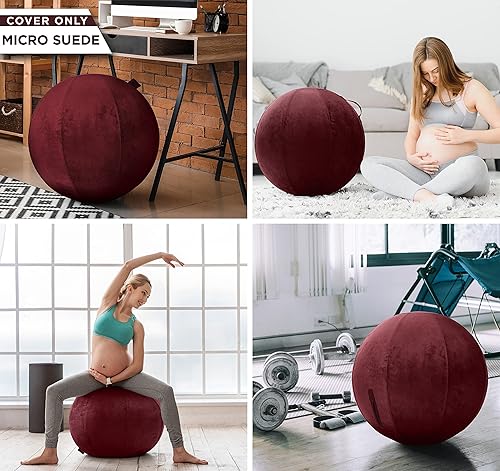 Miniatura 10 de Husband Pillow Exercise Ball, Cover with Pump For Yoga, Pilates, Fitness Balance Stability, Office Ball Chair Seat. Soft & Slip Resistant, Pro Guide