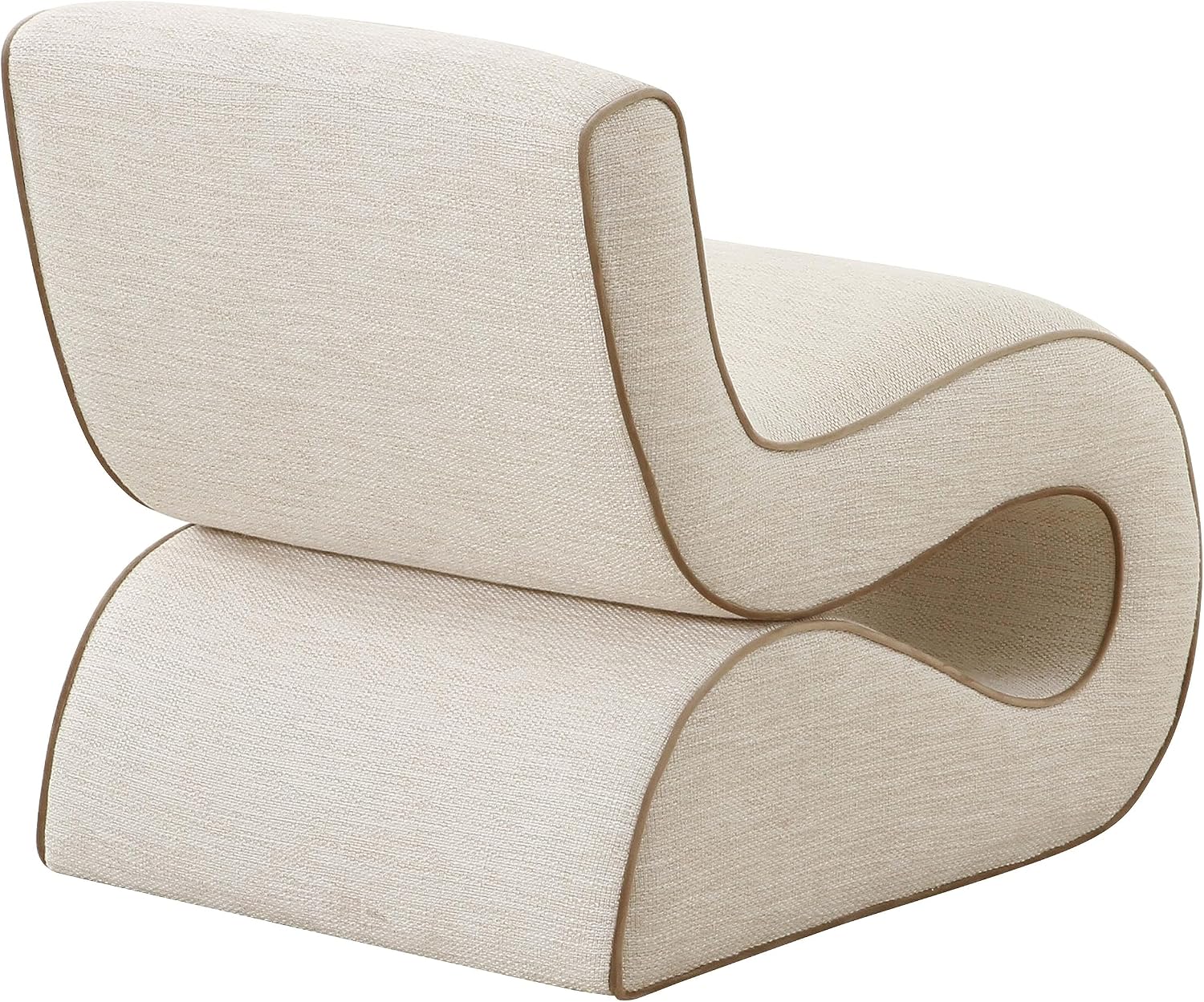 Tov Furniture Senna Cream Basketweave Accent Chair