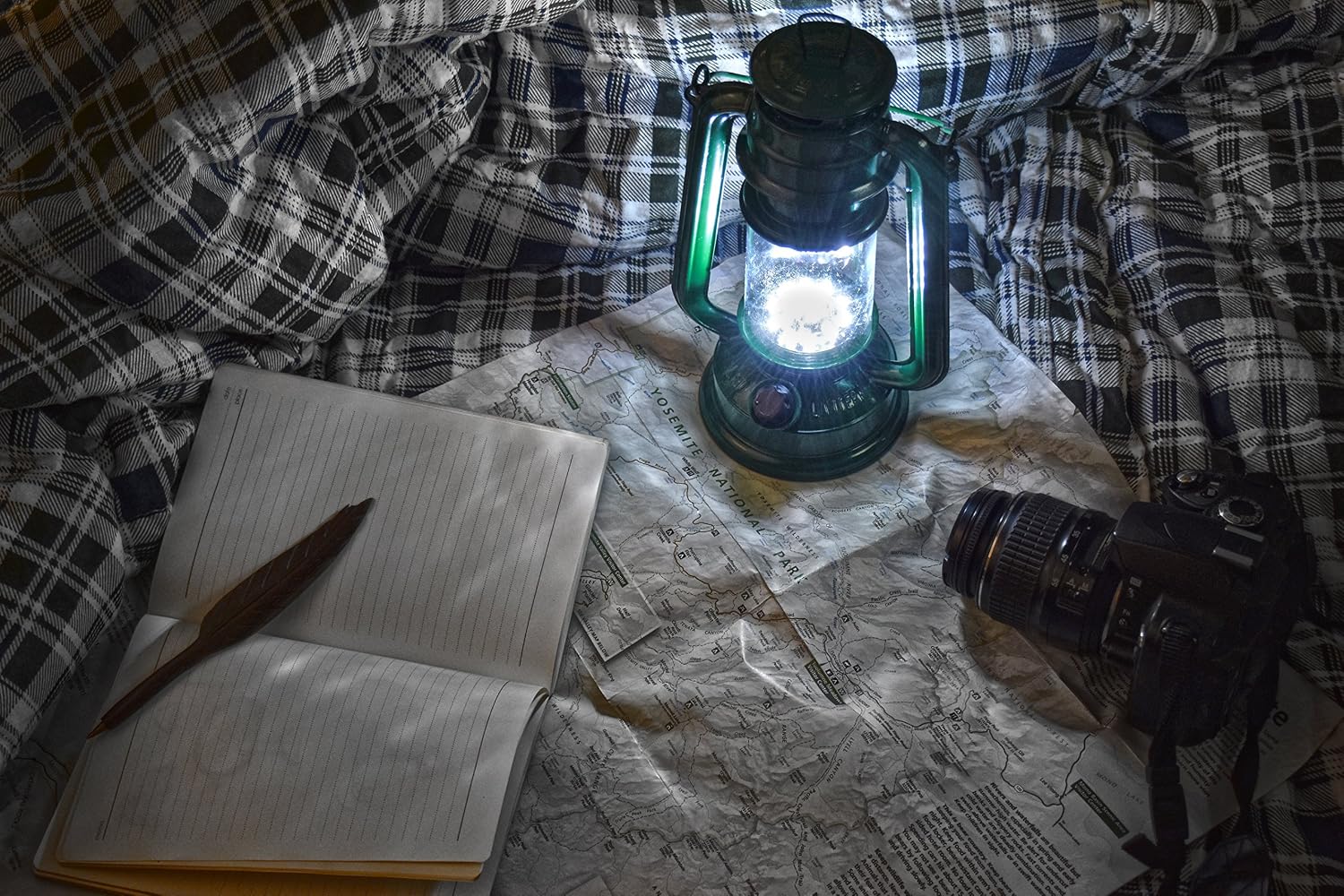 SE 15-LED Green Hurricane Lantern with Dimmer Switch - FL805-15G