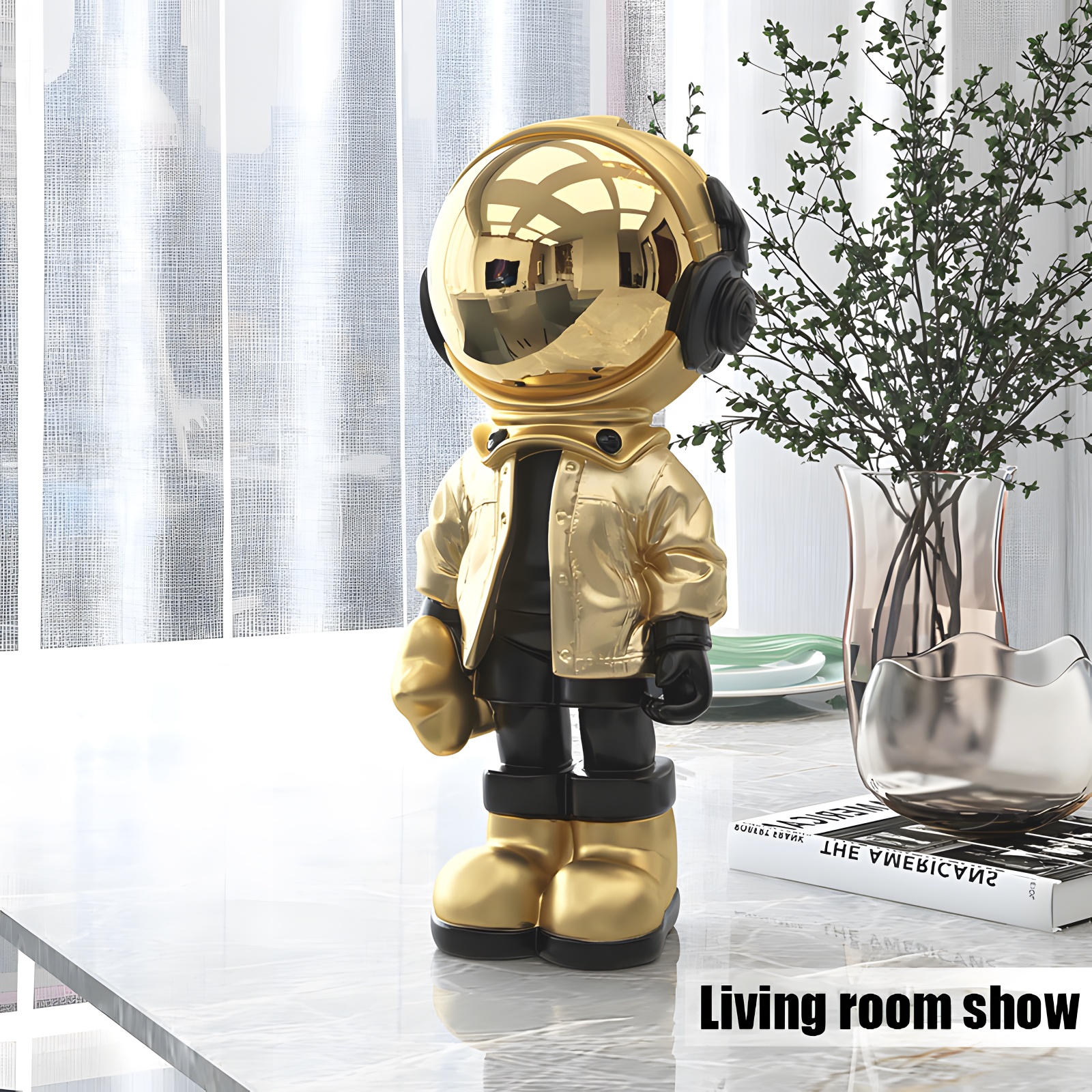 Estatua de Astronauta Decorativa de Resina Moderna miniatura 7