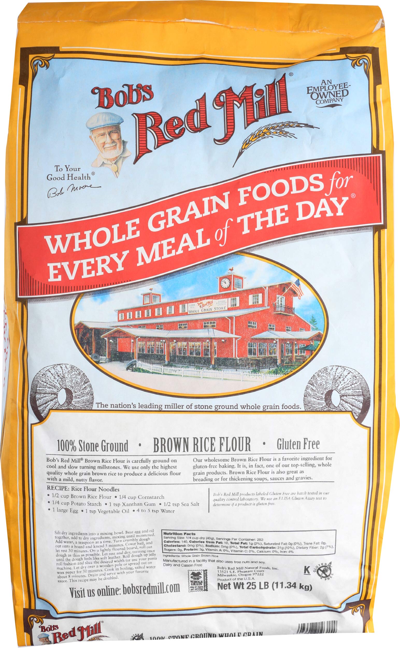 Bob's Red Mill Bulk Rice Flour, Brown, 25 Pound