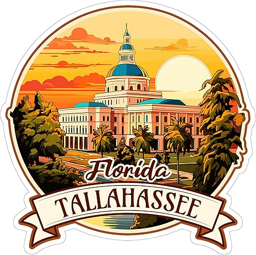 Miniatura 1 de Tallahassee - Calcomanía de vinilo de campamento de aventura de Florida, pequeña, impermeable, para botella de agua, taza, libro de pasaportes,