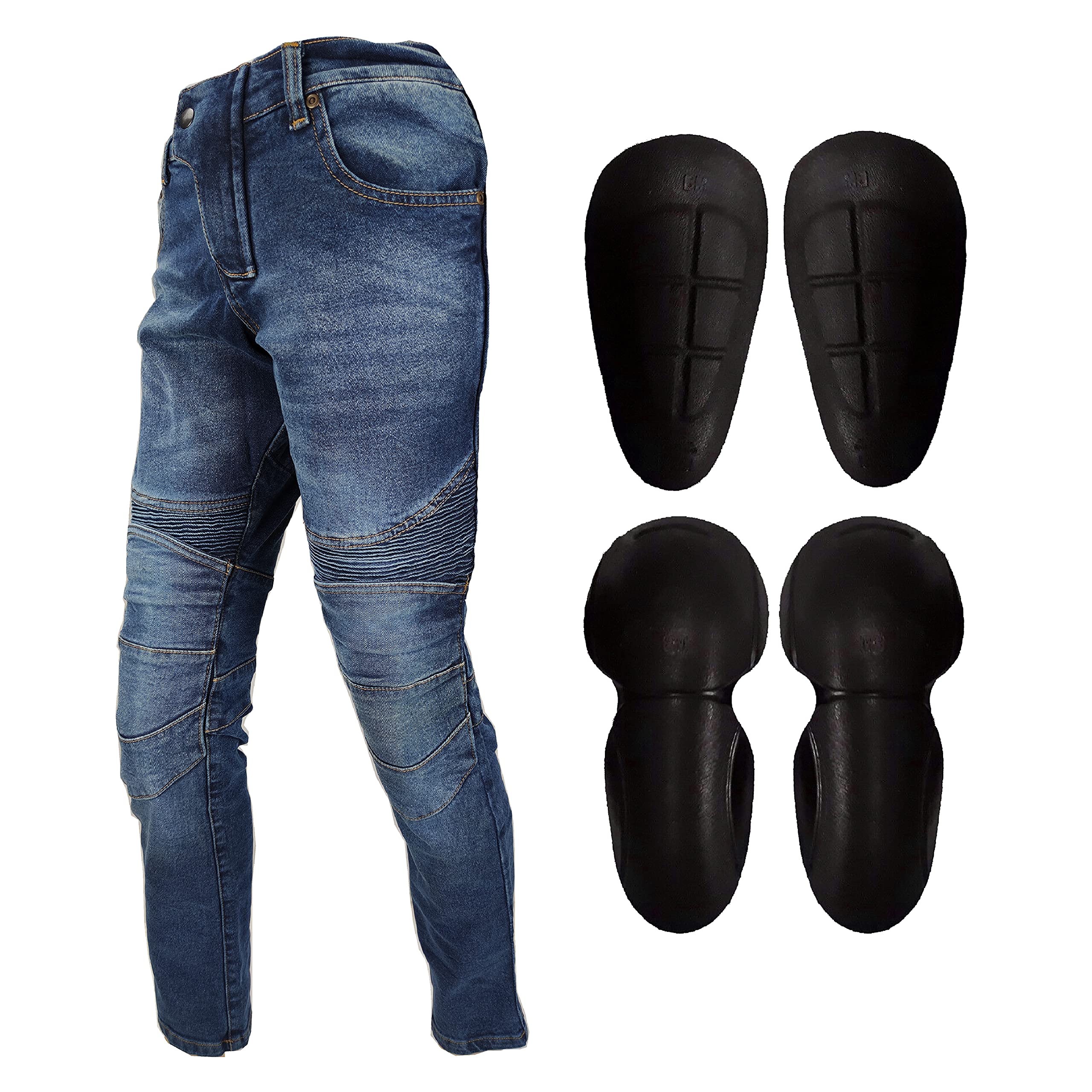 WinNet Jeans da Moto con Inserti in Kevlar Anti Abrasione da Donna