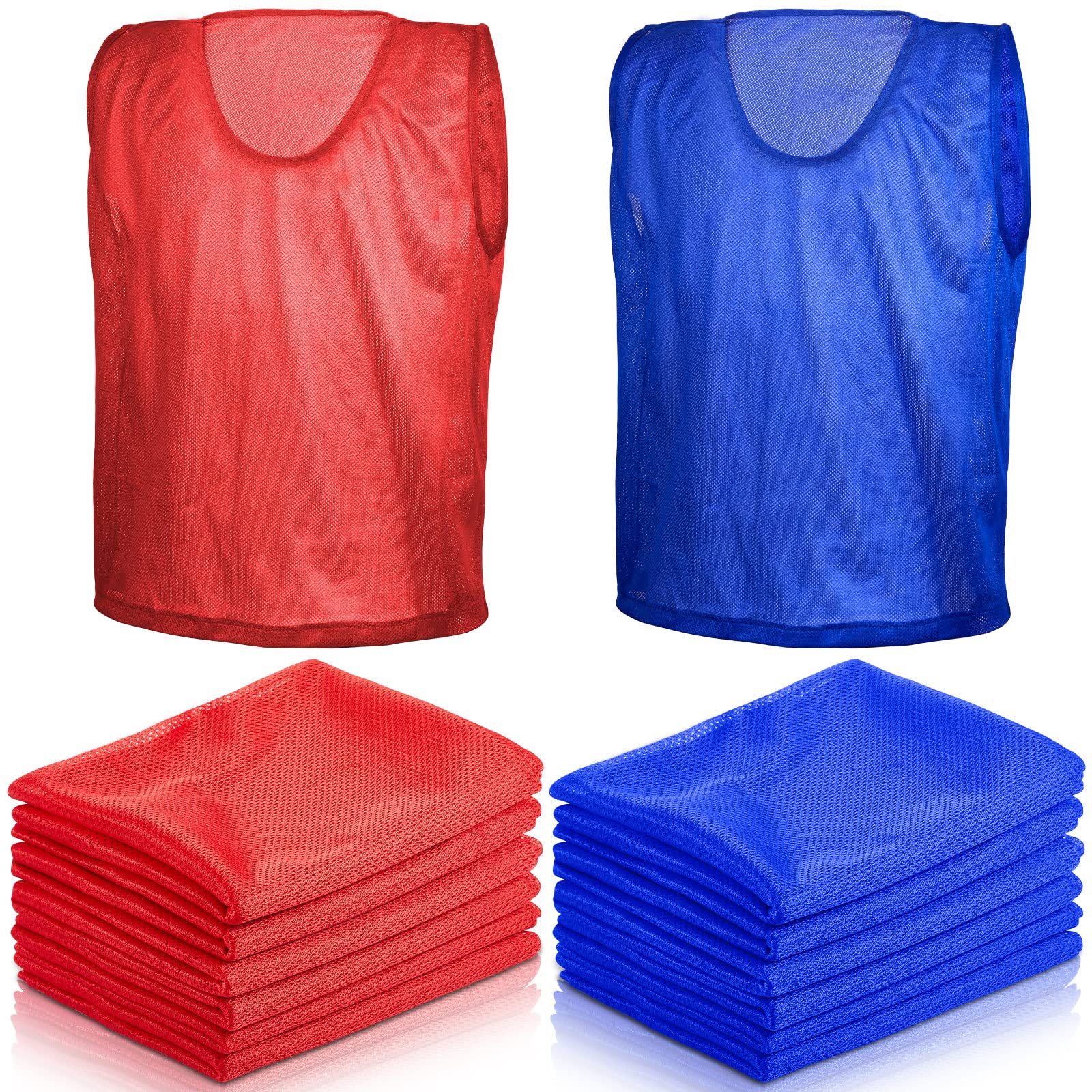 Geyoga 12 pz Calcio Pinnies Gioventù Scrimmage Jersey Gilet Basket Pratica Calcio Allenamento Attrezzature per lo Sport
