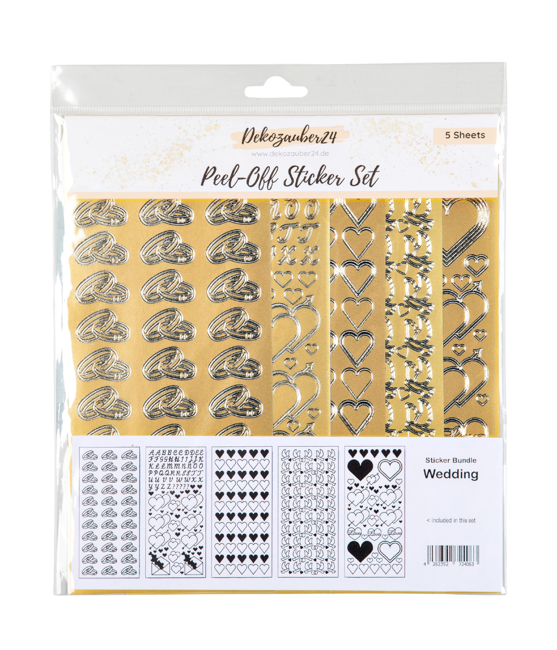 DKZBR Pegatinas de contorno, plateadas, juego de 5, más de 200 pegatinas, tarjetas de invitación de diseño, diseños de calcomanías de peces, cruz para colorear (boda)