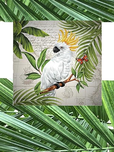 Miniatura 6 de Servilletas decorativas de 20 unidades, 13 x 13 pulgadas, diseño de pájaro blanco, servilletas de decoupage, servilletas desechables de otoño,