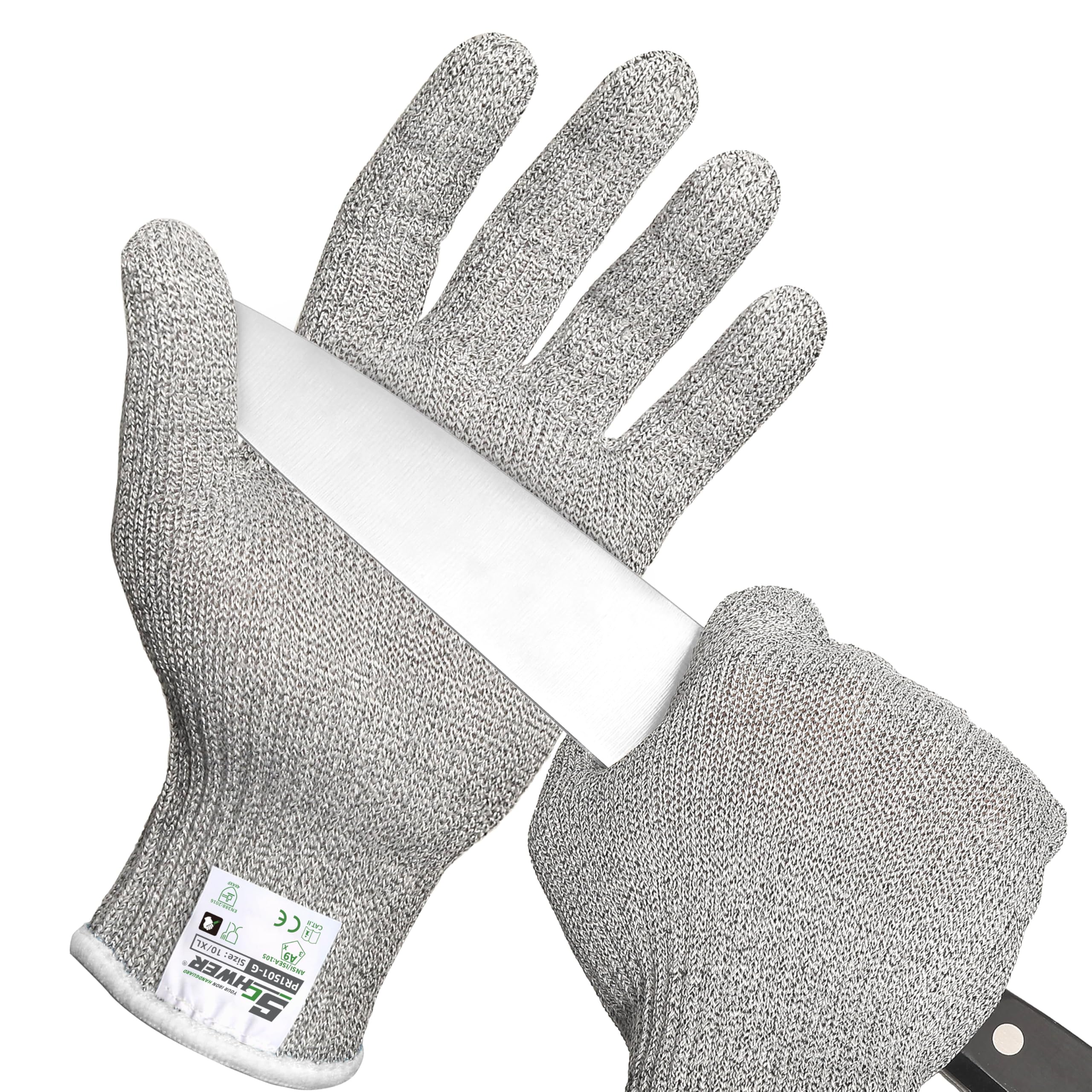 Schwer SlicePro ANSI A9 Cut Resistant Gloves, Food Grade Reliable Cutting Gloves, Mandoline Gloves for Kitchen Meat Cutting, Oyster Shucking, Fish Fillet Processing,Non-PFAS, PR1501-G, XL — image 1