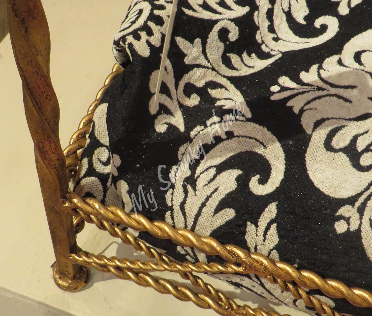 MY SWANKY HOME Jeweled Crown Gold Iron Dog Bed | Pet Canopy Metal Royal