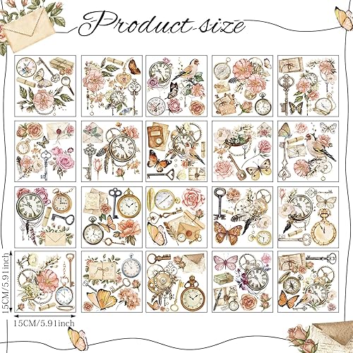 Miniatura 9 de Honoson 20 Sheets Farmhouse Rub on Transfers for Crafts and Furniture Floral Sheep Chicken Rub on Transfers Stickers Vintage Farm House Animals Rub