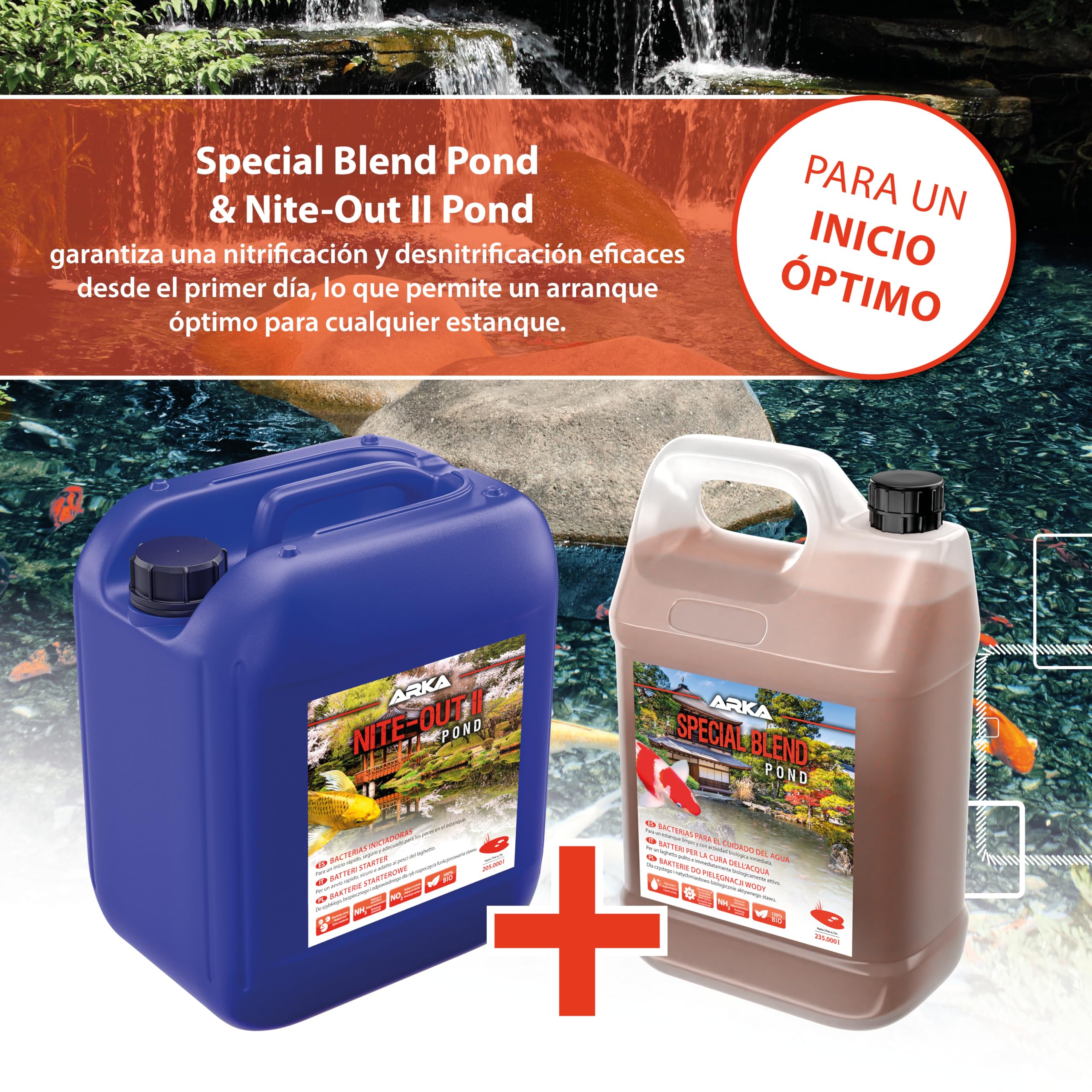 ARKA Pond Special Blend - 3785 ml - Mezcla de bacterias Altamente activas para la Limpieza del Agua de Estanque, descompone Las impurezas y es biológicamente Activo de Forma inmediata.