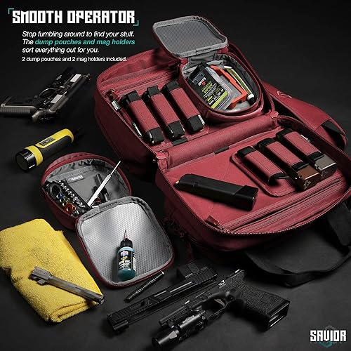 Miniatura 4 de Savior Equipment Specialist Series - Mini bolsa táctica de doble pistola bolsa de transporte para pistola compartimento extra grande con cremalleras