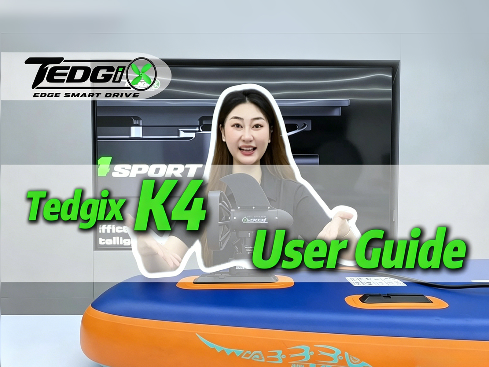 Tedgix K4C Moteur SUP/Kayak 400W – Propulseur Sous-Marin Sans Balais, Batterie B8, Télécommande GPS, 10kg Poussée