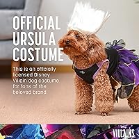 Vista 2 de Disfraz de Úrsula de Disney, talla XS, disfraz de Halloween para perro, con licencia oficial, morado