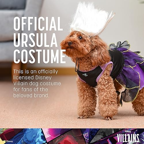Miniatura 2 de Disfraz de Úrsula de Disney, talla XS, disfraz de Halloween para perro, con licencia oficial, morado