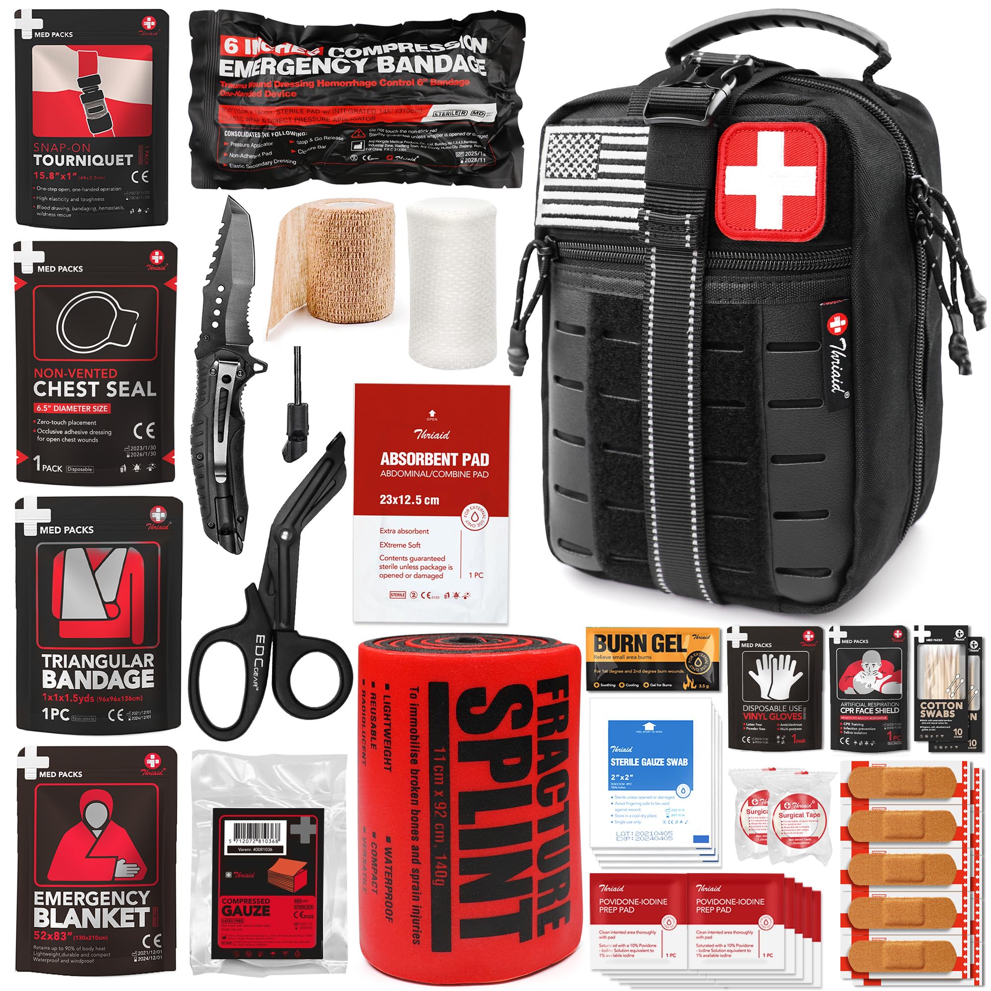 Amazon.com : Survival First Aid Kit with Israeli Bandage, Chest