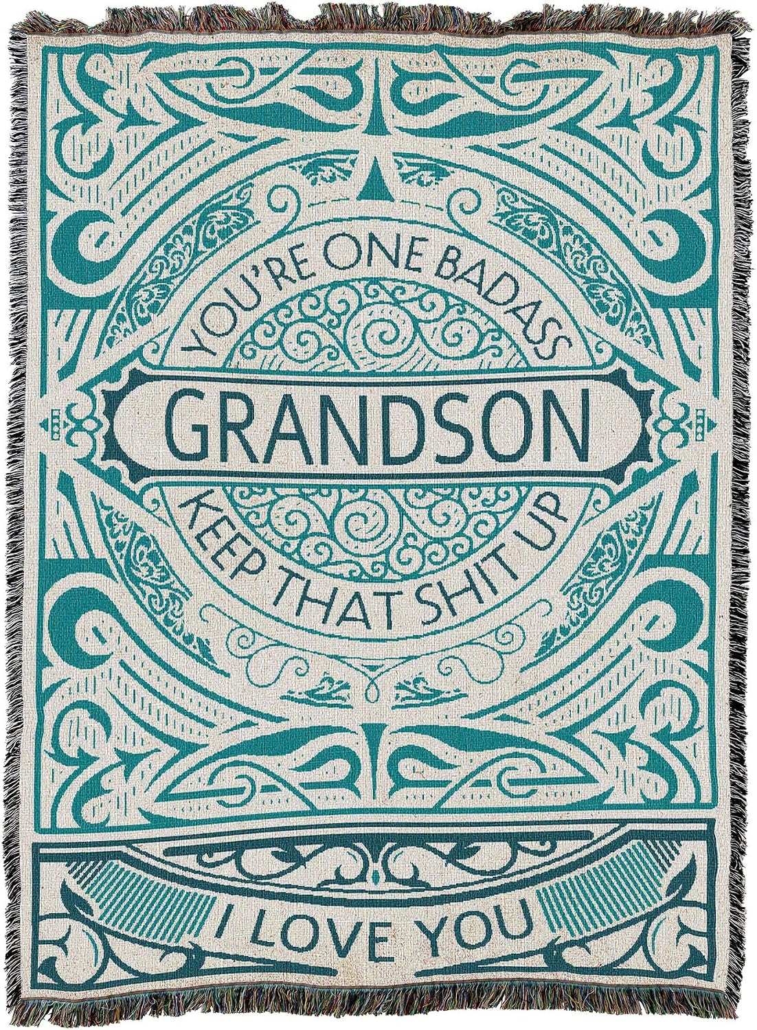 Pure Country Weavers You're One Grandson Blanket - Gift Tapestry Throw Woven from Cotton - Made in the USA (72x54)