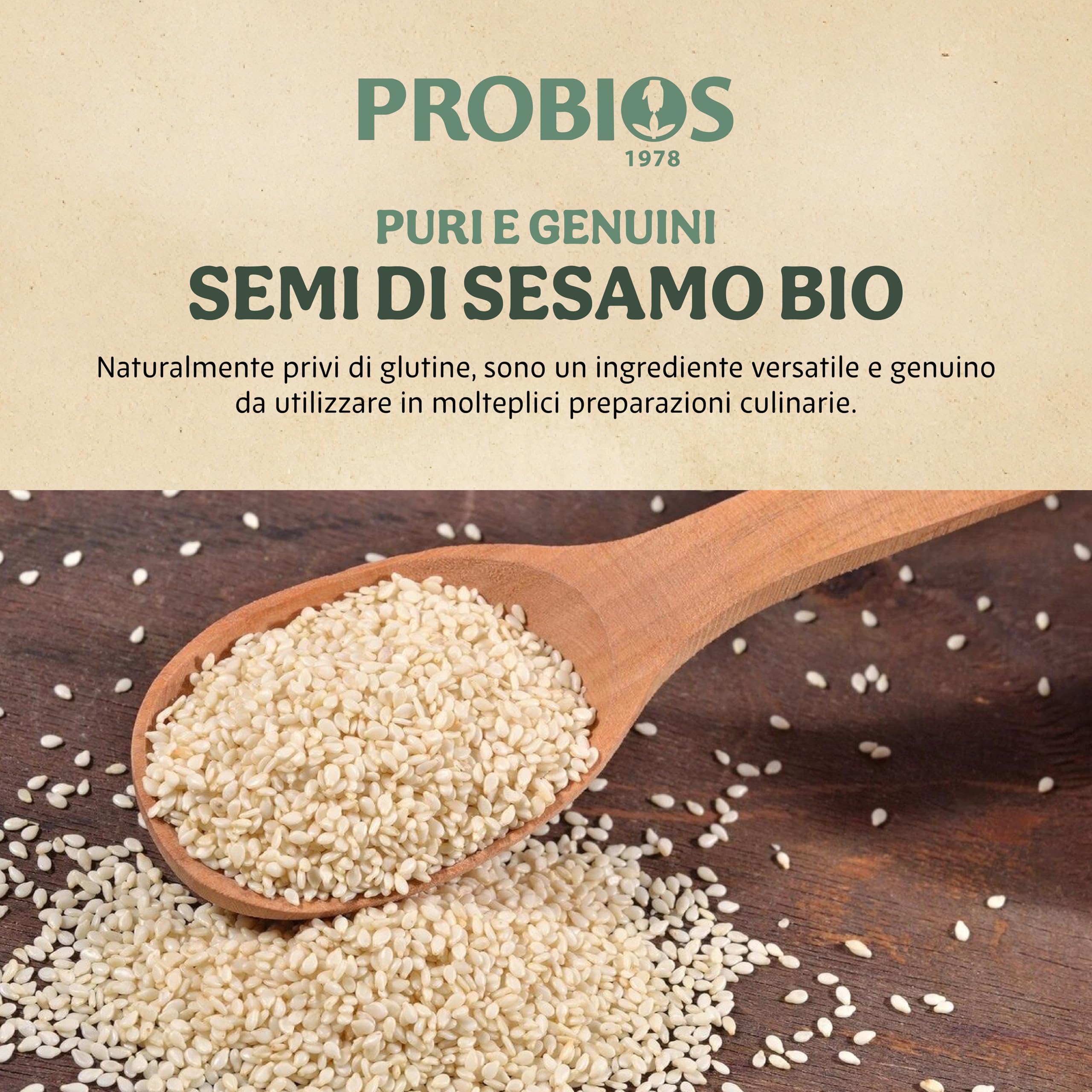 Probios Semi di Sesamo Biologici - Semi di Sesamo Premium per Cucinare, Cuocere al Forno e Guarnire - Senza Glutine, Naturale e Versatile - Confezione da 5 kg