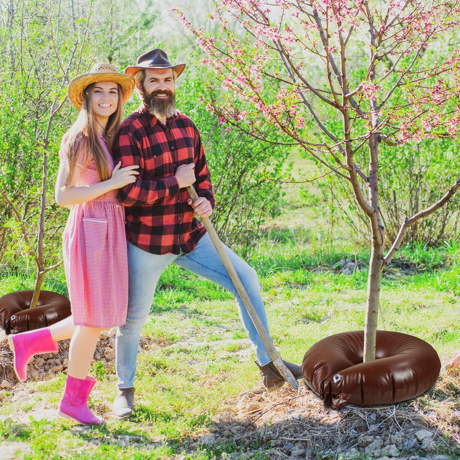 Mumufy Confezione da 20 sacchetti per irrigazione ad anello per albero da 10 galloni a rilascio lento in PVC per irrigazione a goccia sistema automatico a goccia per piantare alberi e arbusti da