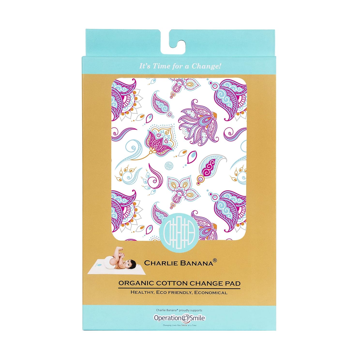 Charlie Banana Baby Premium Cotton Reusable and Washable Ultra-Soft Changing Pad, Cotton Bliss : Baby