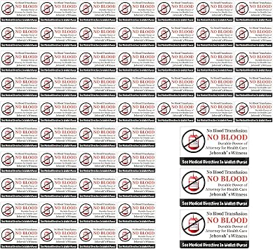 50 Jehovahs Witness No Blood Stickers - JW Meeting Accessories & Ministry Supplies - Gifts for JW.org Pioneer Convention