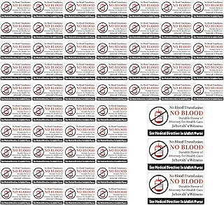 50 Jehovah's Witness No Blood Stickers - JW Meeting Accessories & Ministry Supplies - Gifts for JW.org Pioneer Convention