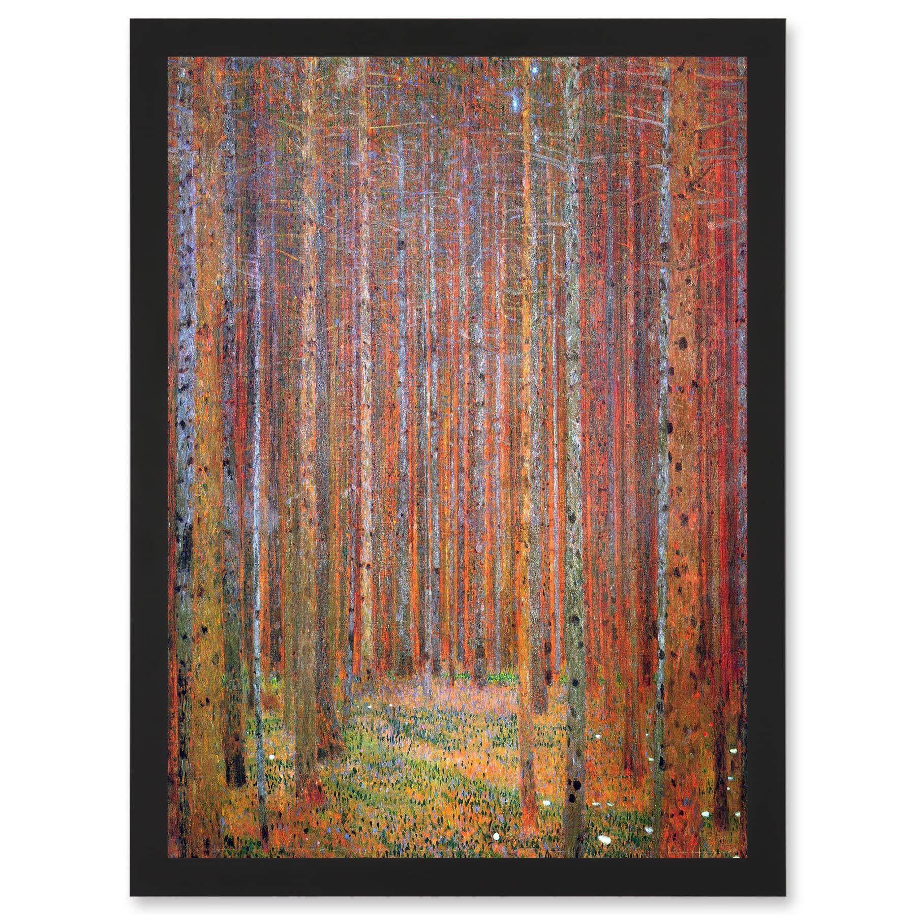 Artery8 Gustav Klimt Tannenwald Iandscape Autumn Trees Orange Painting Wall Art PrintA4 Size from B&Q