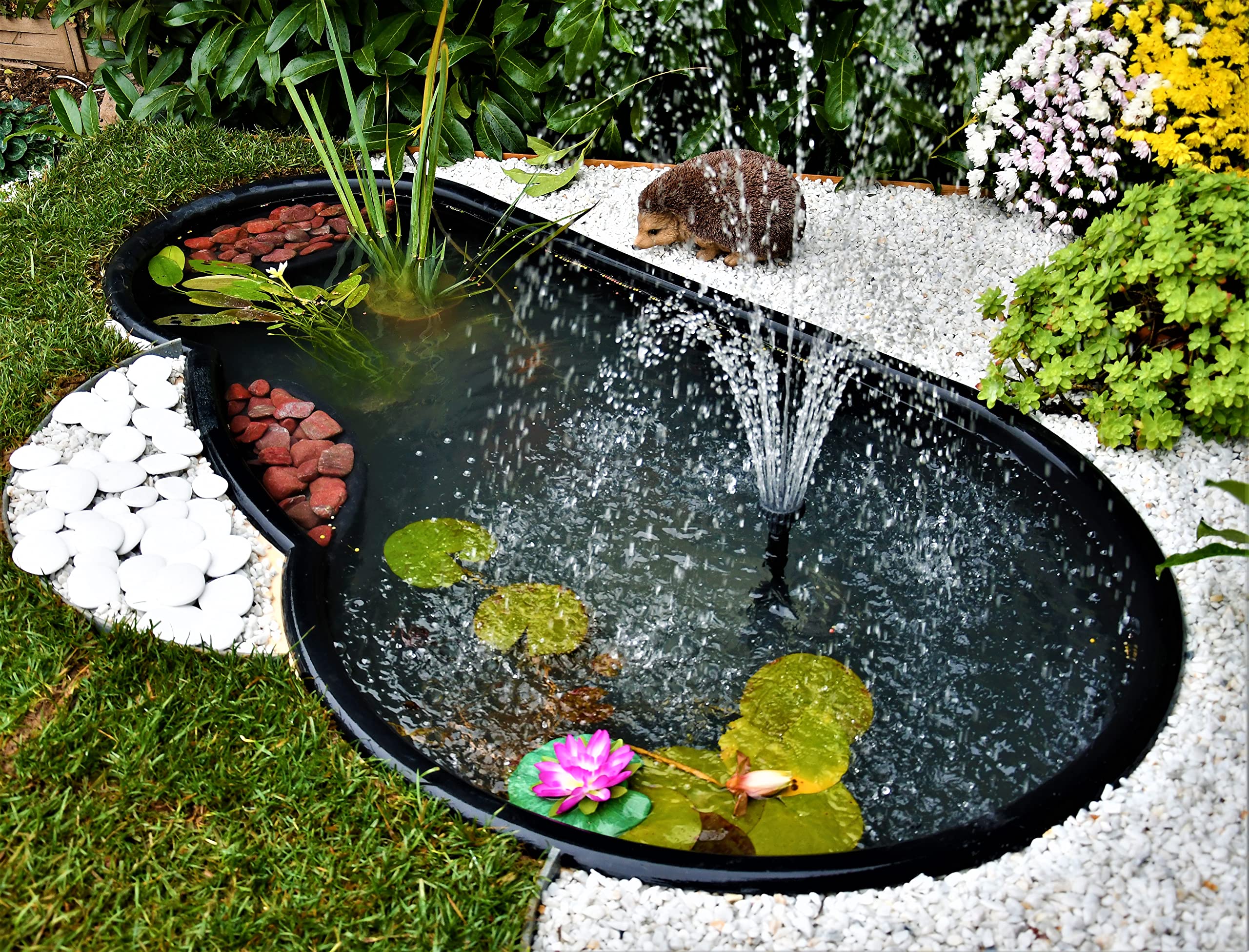 Giardini d'Acqua Laghetto da Giardino Nero Modello Tovel 500 Lt Stagno Preformato Nero Vasca Piante Pesci Ninfee